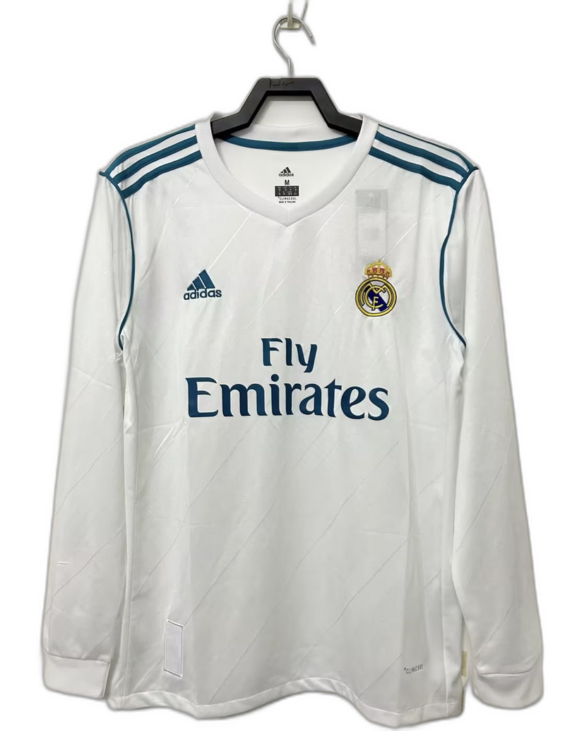 Camisa Real Madrid 17/18 I - Manga Longa Retrô