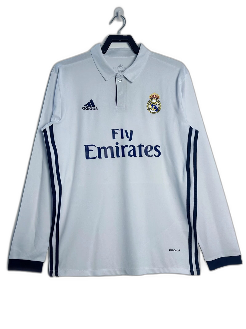 Camisa Real Madrid 16/17 I - Manga Longa Retrô